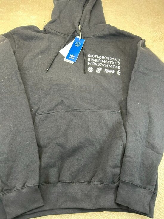 adidas Other - Adidas Originals Into the Metaverse Hoodie Mens L Black NWT Limited Bored Ape BA